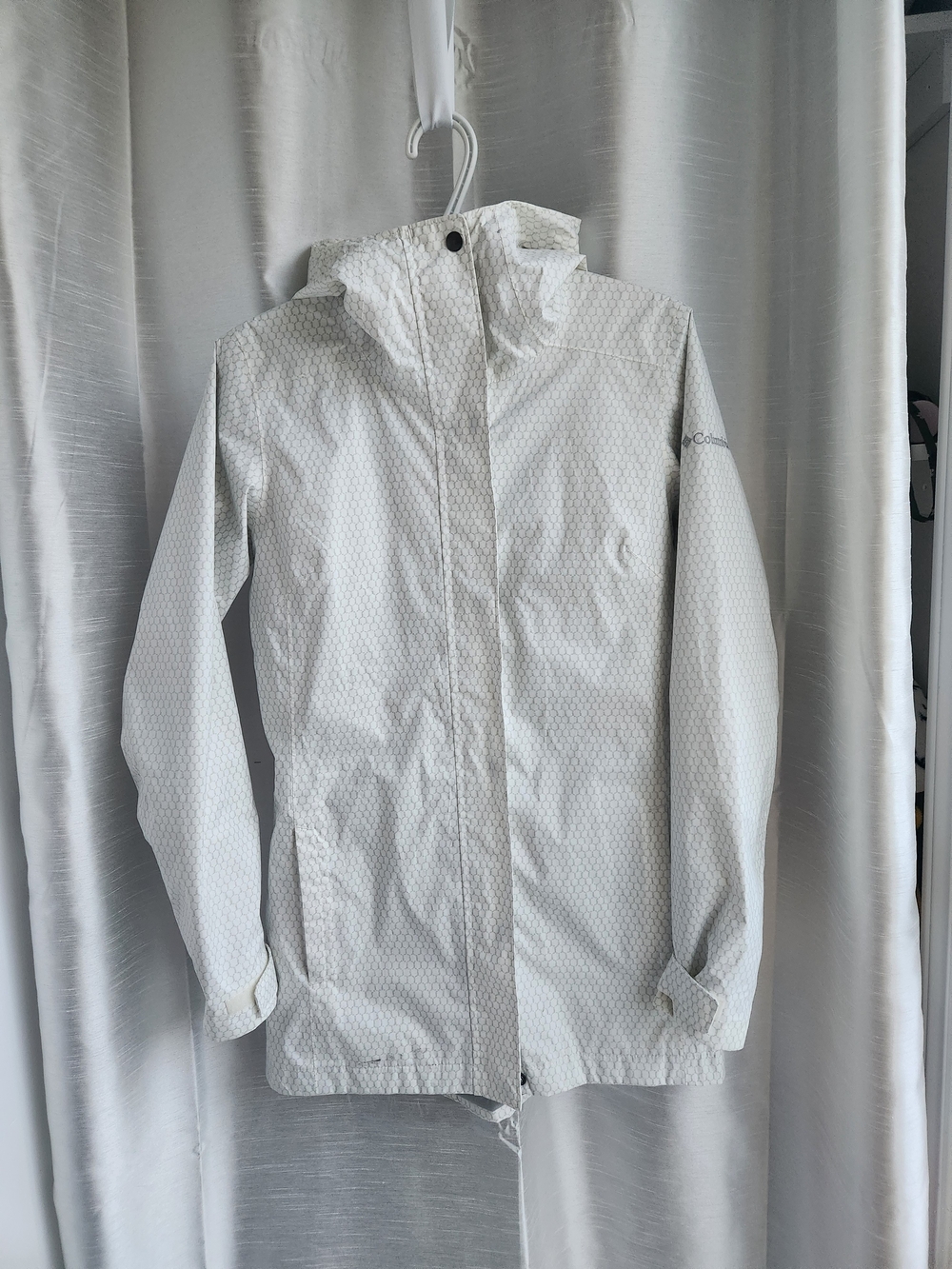 🤍 Columbia White Hooded Women's Rain Jacket